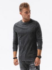 Longsleeve męski bez nadruku - czarny V4. Czarne bluzki z długim rękawem męskie Ombre Clothing, m, bez wzorów, z bawełny, klasyczne, bez kołnierzyka. W wyprzedaży za 19.99 zł.