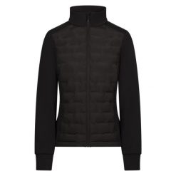 Trespass Redwillow - Damska aktywna kurtka hybrydowa czarna. Czarne kurtki sportowe damskie Trespass, bez wzorów, z puchu, bez kaptura, do jazdy konnej. Za 336.99 zł.