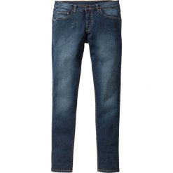 Dżinsy ze stretchem Skinny Fit Straight bonprix ciemnoniebieski "stone used". Niebieskie jeansy męskie bonprix. Za 109.99 zł.