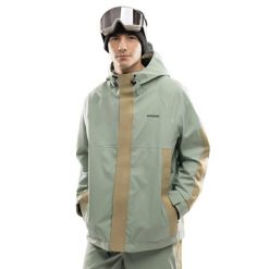 Męska kurtka snowboardowa oversize Siroko W8 Yuki Olive Green. Zielone kurtki snowboardowe męskie SIROKO, m, bez wzorów, z materiału, bez kaptura, snowboardowy. Za 563.00 zł.