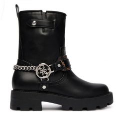 Botki Guess. Czarne botki damskie Guess, bez obcasa, na płaskiej podeszwie, bez zapięcia. Za 674.99 zł.
