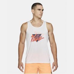 Męskie koszulka bez rękawów Dri-FIT TANK TOP MEN VIBE WHITE. Białe koszulki sportowe męskie Nike, na lato, l, bez wzorów, sportowe, bez kołnierzyka. Za 162.00 zł.