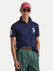 Polo Ralph Lauren Polo 710688969004 Granatowy Custom Slim Fit. Niebieskie koszulki polo męskie Polo Ralph Lauren, m, bez wzorów, z bawełny, bez ramiączek. Za 819.99 zł.