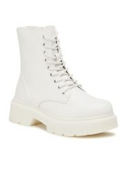 Jenny Fairy Trapery H21B1003-6 Biały. Białe śniegowce i trapery damskie Jenny Fairy, ze skóry. Za 159.99 zł.