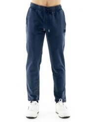 Spodnie dresowe z bawełna z kieszeń na czas wolny. Niebieskie spodnie sportowe męskie LEONE 1947 APPAREL, m, bez wzorów, z bawełny, na fitness i siłownię. Za 105.21 zł.