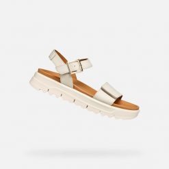 Sandały damskie Geox Xand 2.1S. Brązowe sandały damskie Geox, bez wzorów, ze skóry, bez obcasa, bez zapięcia. Za 460.90 zł.