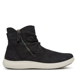 Botki Josef Seibel. Czarne botki damskie Josef Seibel, bez obcasa, na płaskiej podeszwie, bez zapięcia. Za 579.99 zł.