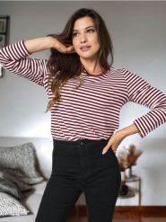 Koszulka z długimi rękawami - czerwony. Czerwone t-shirty damskie Sinsay, l, bez wzorów, bez kołnierzyka. Za 35.99 zł.