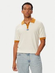 HUGO Polo Siablo 50564218 Kremowy Relaxed Fit. Białe koszulki polo męskie Hugo, m, bez wzorów, z bawełny, bez ramiączek. Za 549.99 zł.