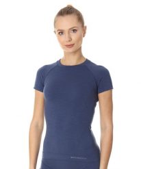 Koszulka wełniana z krótkim rękawem damska Brubeck ACTIVE WOOL. Fioletowe t-shirty damskie Brubeck, xl, bez wzorów, z materiału, bez kołnierzyka. Za 190.99 zł.