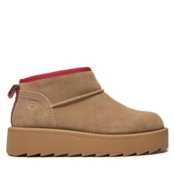 Botki Tamaris. Brązowe botki damskie Tamaris, bez obcasa, na płaskiej podeszwie, bez zapięcia. Za 359.99 zł.