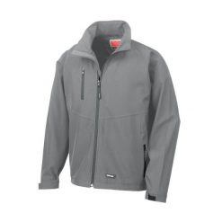 Oddychająca, Wiatroodporna Kurtka Męska Z 2 Warstwami Podstawy Softshell. Czarne kurtki sportowe męskie RESULT, l, z aplikacjami, z elastanu, trekkingowe. Za 135.99 zł.