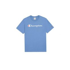 Koszulka męska Champion SS Tee. Niebieskie koszulki sportowe męskie Champion, m, bez wzorów, bez kołnierzyka, bez ramiączek. Za 135.82 zł.