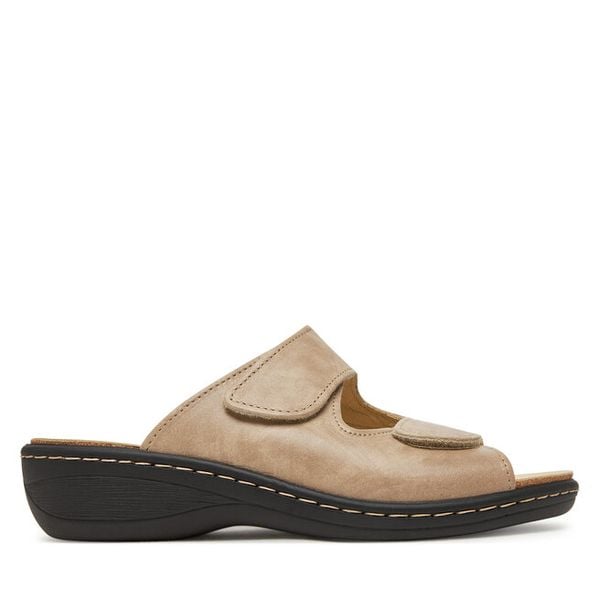 Klapki Dr. Brinkmann. Brązowe klapki damskie Dr. Brinkmann, bez wzorów, bez obcasa. Za 379.99 zł.