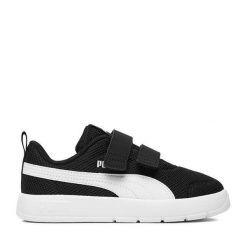 Sneakersy Puma. Czarne trampki i tenisówki chłopięce Puma, bez wzorów, z meshu, bez zapięcia. Za 149.99 zł.