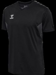Hummel T-shirt S/S hmlAUTHENTIC PL JERSEY S/S – 100% poliester, czarny. Czarne t-shirty męskie Hummel, m, bez wzorów, z jersey, bez kołnierzyka. Za 124.42 zł.