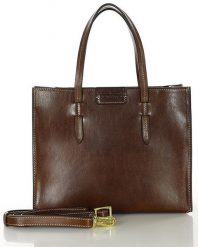Mała torebka kuferek skóra naturalna premium MARCO MAZZINI czekoladowa brązowa. Brązowe torebki shopper damskie bez wzorów, ze skóry, małe, bez dodatków. Za 735.99 zł.