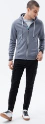 Ombre Bluza męska rozpinana z kapturem B977 - jeansowa L. Bluzy męskie Ombre, l, bez wzorów, z jeansu, z kapturem. Za 99.99 zł.