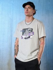 4F T-shirt regular z nadrukiem męski - szary XL. Szare t-shirty męskie 4f, m, bez wzorów, z bawełny, bez kołnierzyka. Za 69.99 zł.