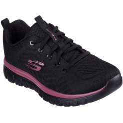 Adidasy Skechers Get Connected, Kobiety. Czarne obuwie sportowe damskie Skechers, bez wzorów, trekkingowe, Skechers Sport. Za 199.99 zł.