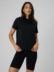 Жіночий t-shirt regular однотонний - чорний. T-shirty damskie 4f, l, bez wzorów, bez kołnierzyka. Za 899.90 zł.
