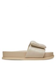 Armani Exchange Klapki XDP061 XV926 01819 Écru. Klapki damskie Armani Exchange, bez wzorów, ze skóry, bez obcasa. Za 419.99 zł.