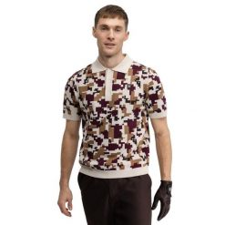 Męska golfowa koszulka polo z dzianiny Siroko Trevino Sand. Brązowe koszulki polo męskie SIROKO, m, bez wzorów, z dzianiny, sportowe, bez ramiączek. Za 212.00 zł.