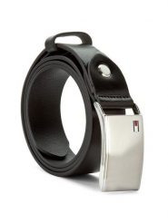 Tommy Hilfiger Pasek Męski Th Plaque Belt 3.5 Adj AM0AM01995 Czarny. Czarne paski damskie Tommy Hilfiger, bez wzorów, ze skóry. Za 149.99 zł.