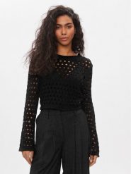 ONLY Sweter Emina 15309502 Czarny Regular Fit. Czarne swetry damskie Only, xl, bez wzorów, z bawełny, bez kołnierzyka, bez ramiączek, bez kaptura. Za 89.99 zł.