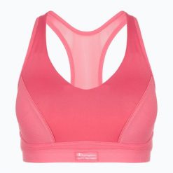 Biustonosz treningowy Shock Absorber Padded Sports. Czerwone biustonosze Shock Absorber, bez wzorów, z materiału. Za 159.99 zł.
