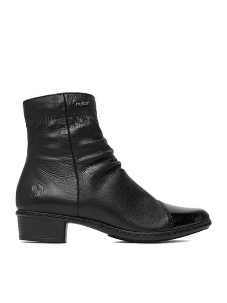 Rieker Botki CEO-Y0773-00 Czarny. Czarne botki damskie Rieker, bez obcasa, na słupku, bez zapięcia. Za 379.99 zł.