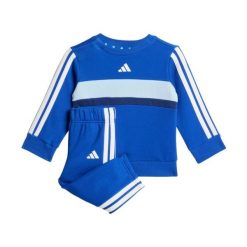 Dres adidas dla niemowląt niebieski - bluza i spodnie. Niebieskie spodenki niemowlęce Adidas, bez wzorów, z dresówki. Za 223.00 zł.