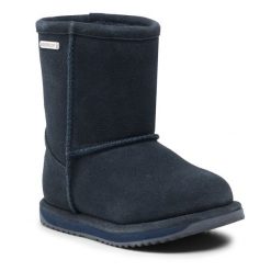 Śniegowce EMU Australia. Niebieskie buty zimowe chłopięce Emu Australia, bez wzorów, bez zapięcia. Za 439.99 zł.