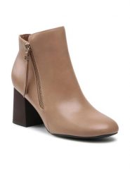 Jenny Fairy Botki WYL2729-1 Beżowy. Brązowe botki damskie Jenny Fairy, ze skóry, bez obcasa, na słupku, bez zapięcia. Za 111.99 zł.