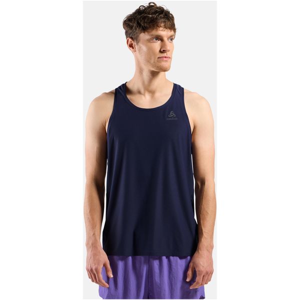 Koszulka bez rękawów męska Odlo Zeroweight Chill-Tec Running Tank 2.0. Niebieskie t-shirty męskie Odlo, m, bez wzorów, bez kołnierzyka. Za 199.44 zł.