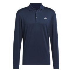 Koszulka polo z długim rękawem adidas Ultimate365 Cold.RDY. Niebieskie koszulki polo męskie Adidas, m, bez wzorów, z dzianiny, klasyczne, bez ramiączek. Za 365.50 zł.