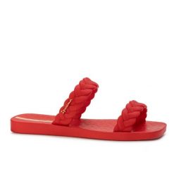Klapki damskie Ipanema 26826 FEVER SLIDE FEM. Czerwone klapki damskie Ipanema, bez wzorów, z materiału, eleganckie, bez obcasa, na płaskiej podeszwie. Za 65.00 zł.
