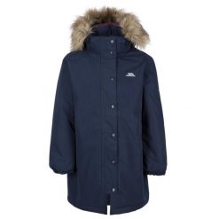 Trespass Astound - Damska kurtka przeciwdeszczowa Tp50 Navy. Niebieskie kurtki snowboardowe damskie Trespass, bez wzorów, z futra, bez kaptura, narciarskie. Za 251.99 zł.