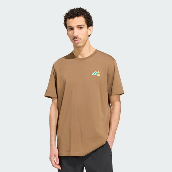 Koszulka Terrex Camper Graphic. Zielone koszulki sportowe męskie Adidas, m, bez wzorów, z bawełny, bez kołnierzyka, bez ramiączek, trekkingowe. Za 199.00 zł.