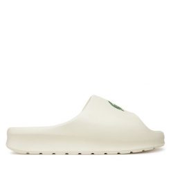 Klapki Lacoste. Białe klapki damskie Lacoste, bez wzorów, bez obcasa. Za 179.99 zł.