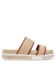 Pollini Espadryle SA28285G0MTN112A Beżowy. Brązowe espadryle damskie Pollini, bez wzorów, z tworzywa sztucznego, bez obcasa, bez zapięcia. Za 779.99 zł.