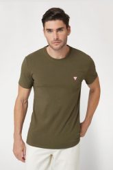 GUESS Zielony t-shirt męski Core Tee Str. Zielone t-shirty męskie Guess, l, z aplikacjami, bez kołnierzyka. W wyprzedaży za 84.99 zł.