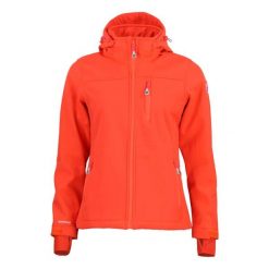 Kurtka damska softshell z kapturem Peak Mountain Aclaude. Brązowe kurtki damskie Peak Mountain, bez wzorów, z softshellu, z kapturem, trekkingowe. W wyprzedaży za 400.90 zł.