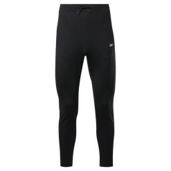 Spodnie Reebok Workout Ready Trackster Knit. Czarne spodnie sportowe męskie Reebok, m, bez wzorów, na fitness i siłownię. Za 125.40 zł.