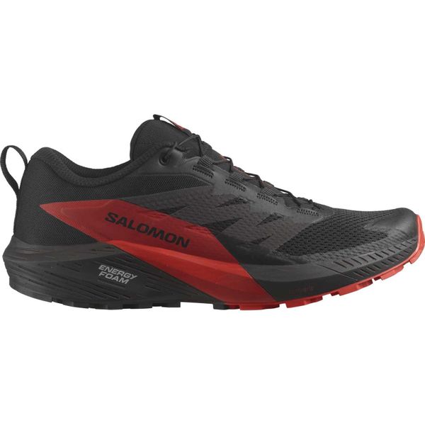 Męskie buty do biegania w terenie Salomon Sense Ride 5. Czarne buty sportowe męskie Salomon, bez zapięcia, do biegania. Za 396.32 zł.