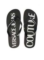 Versace Jeans Couture Japonki 80YA3SQ7 ZSS81 Czarny. Czarne klapki męskie Versace Jeans Couture, z jeansu. Za 249.99 zł.