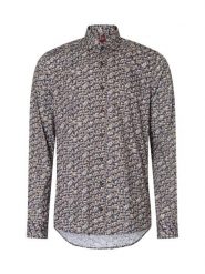 Finshley & Harding Koszula Mężczyźni Slim Fit Bawełna szary|brązowy|zielony, 41. Brązowe koszule męskie Finshley & Harding, m, bez wzorów, z bawełny, eleganckie, bez kołnierzyka, bez ramiączek. Za 279.95 zł.