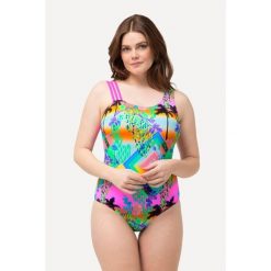 Damski Strój kąpielowy miękkie miseczki potrójne ramiączko. Brązowe kostiumy jednoczęściowe damskie Ulla Popken, plus size, bez wzorów, z elastanu, sportowe, plus size. Za 239.99 zł.