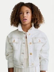 Mayoral Kurtka jeansowa 6407 Écru Regular Fit. Kurtki i płaszcze dla dziewczynek Mayoral, bez wzorów, z bawełny, bez kaptura. Za 169.99 zł.