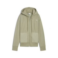 Damska rozpinana bluza z kapturem HER o luźnym kroju PUMA Lux Army Green. Zielone bluzy sportowe damskie Puma, l, bez wzorów, z kapturem, do biegania. Za 279.00 zł.